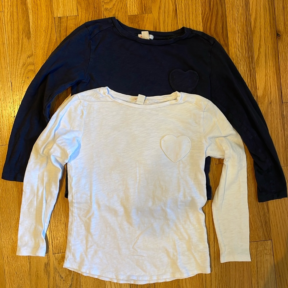 J Crew Girls Heart long sleeve tee